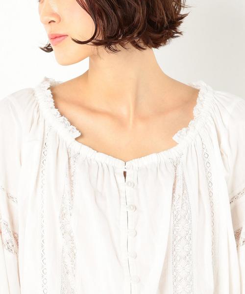 Another Edition(アナザーエディション)の「レースコンビブラウス(シャツ/ブラウス・レディース・オフホワイト/ブラック・FREE)」の7枚目の写真