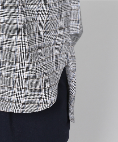 VENCEEXCHANGE（ヴァンスエクスチェンジ）の「グレンチェックバックリボンブラウス              （シャツ/ブラウス・レディース・グレー/ブラウン・MEDIUM）」の6枚目の写真