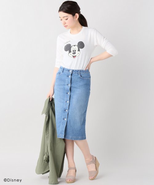 FRAMeWORK(フレームワーク)の「フレームワーク/MICKEY T(face)2◆(Tシャツ/カットソー・レディース・ホワイト/ブラック/グレー・FREE)」の4枚目の写真