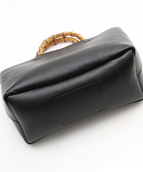 coen（コーエン）の「【新色:ベージュ/マスタード/ダークグリーン】フェイクレザーバンブー2WAYトートバッグ（トートバッグ・レディース・ブラック/ブラウン/オフホワイト/ベージュ/マスタード/ダークグリーン・FREE）」の14枚目の写真