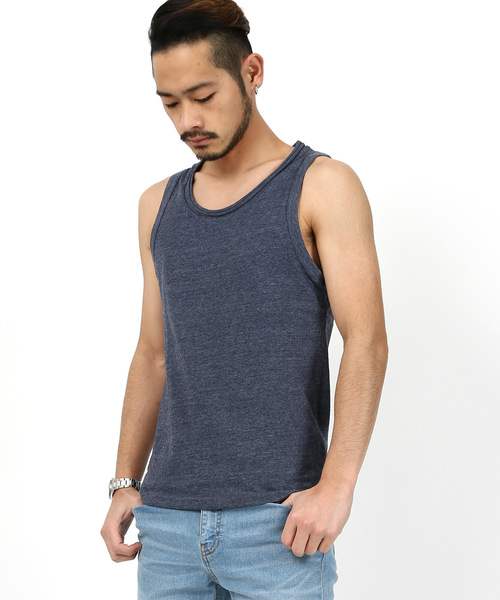 Rocky Monroe（ロッキーモンロー）の「ツインロールネックタンクトップ（タンクトップ・メンズ・レッド/ブラウン/チャコール/マスタード/ターコイズブルー/オートミール/ピンク/カーキ/ネイビー/杢グレー・L/M/XL）」の7枚目の写真