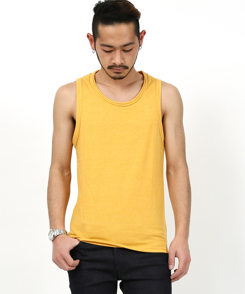 Rocky Monroe（ロッキーモンロー）の「ツインロールネックタンクトップ（タンクトップ・メンズ・レッド/ブラウン/チャコール/マスタード/ターコイズブルー/オートミール/ピンク/カーキ/ネイビー/杢グレー・L/M/XL）」の9枚目の写真