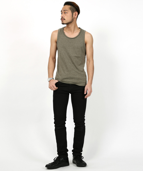 Rocky Monroe（ロッキーモンロー）の「ツインロールネックタンクトップ（タンクトップ・メンズ・レッド/ブラウン/チャコール/マスタード/ターコイズブルー/オートミール/ピンク/カーキ/ネイビー/杢グレー・L/M/XL）」の12枚目の写真