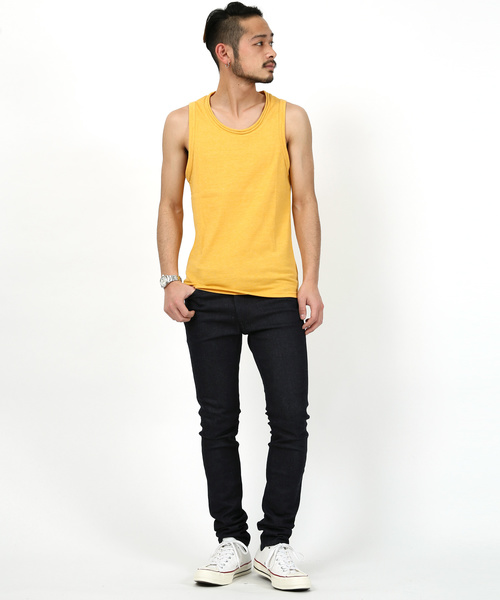 Rocky Monroe（ロッキーモンロー）の「ツインロールネックタンクトップ（タンクトップ・メンズ・レッド/ブラウン/チャコール/マスタード/ターコイズブルー/オートミール/ピンク/カーキ/ネイビー/杢グレー・L/M/XL）」の22枚目の写真