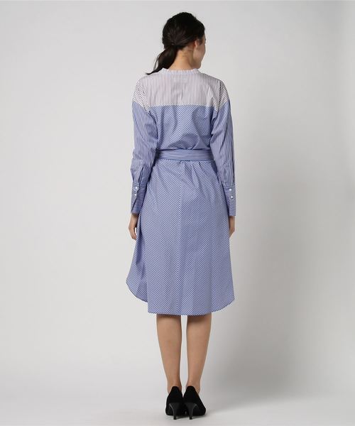 RIVE DROITE（リヴドロワ）の「ブロッキングストライプシャツワンピース（ワンピース・レディース・ブルー・FREE）」の2枚目の写真