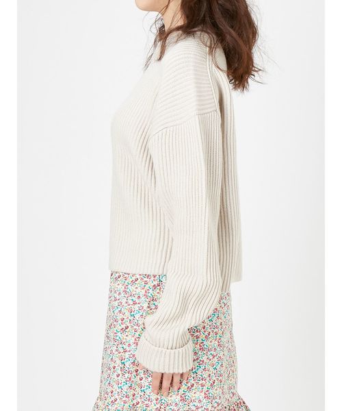 merry jenny（メリージェニー）の「リブニット（ニット/セーター・レディース・ピンク/ベージュ・FREE）」の4枚目の写真