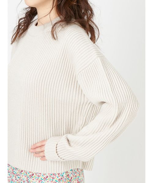 merry jenny（メリージェニー）の「リブニット（ニット/セーター・レディース・ピンク/ベージュ・FREE）」の3枚目の写真