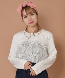 w closet | ドット柄ティアードビスチェドッキングプルオーバー(Tシャツ/カットソー)