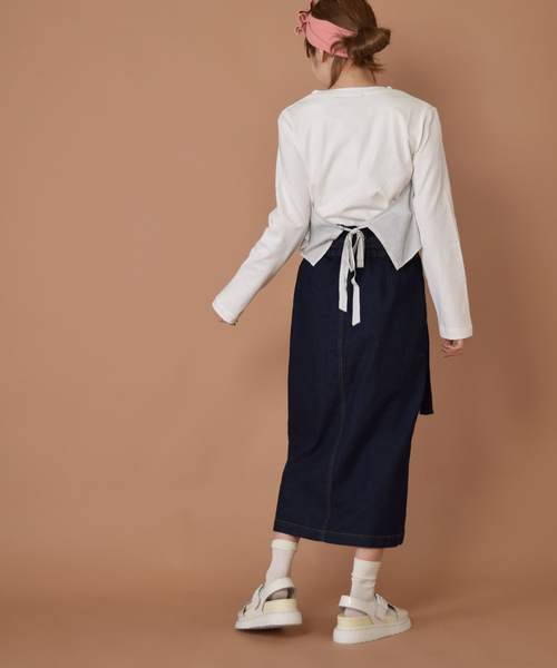 w closet（ダブルクローゼット）の「ドット柄ティアードビスチェドッキングプルオーバー（Tシャツ/カットソー・レディース・オフホワイト・FREE）」の5枚目の写真