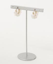 【marinaJEWELRY】14kgf/White Chalcedony W wrapped pierced earring