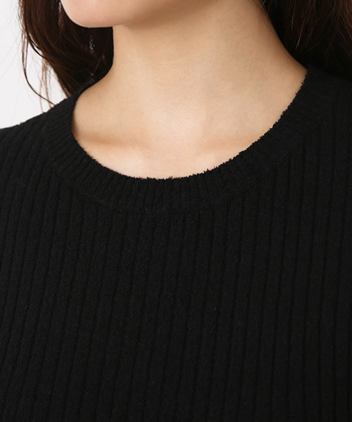 AZUL by moussy（アズールバイマウジー）の「半袖リブトップス（ニット/セーター・レディース・イエロー/グレー系その他/ブラック・MEDIUM/SMALL）」の16枚目の写真