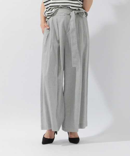 laboratory work（ラボラトリーワーク）の「タックエアリーワイドパンツ（その他パンツ・レディース・杢グレー/ベージュ/ブルー・MEDIUM/SMALL）」の2枚目の写真