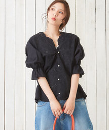 CUBE SUGAR | スカラップレース6分袖ブラウス(シャツ/ブラウス)
