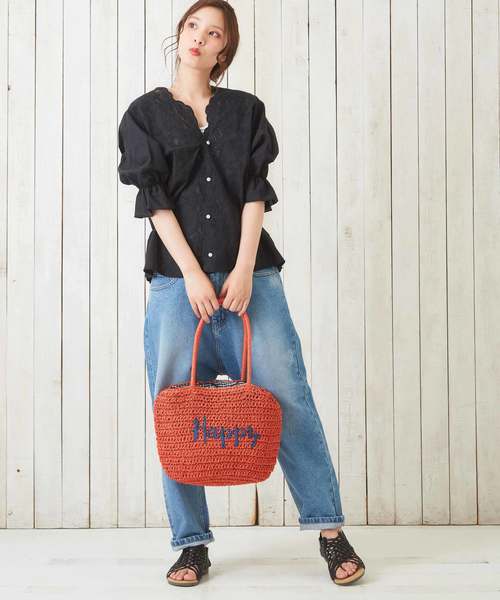 CUBE SUGAR（キューブシュガー）の「スカラップレース6分袖ブラウス（シャツ/ブラウス・レディース・ホワイト/ブラック/イエロー/レッド・M）」の10枚目の写真