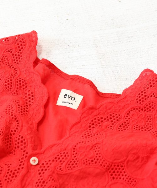 CUBE SUGAR（キューブシュガー）の「スカラップレース6分袖ブラウス（シャツ/ブラウス・レディース・ホワイト/ブラック/イエロー/レッド・M）」の14枚目の写真