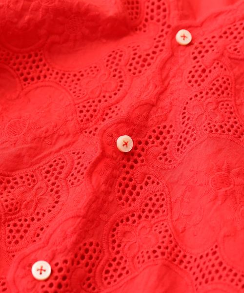 CUBE SUGAR（キューブシュガー）の「スカラップレース6分袖ブラウス（シャツ/ブラウス・レディース・ホワイト/ブラック/イエロー/レッド・M）」の15枚目の写真