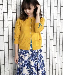 PICCIN(ピッチン)のシェルボタンバイカラーカーディガン(カーディガン/ボレロ)