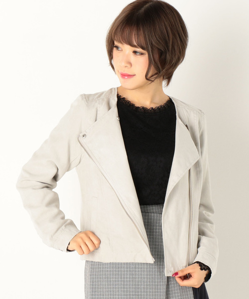 archives（アルシーヴ）の「フェイクスエードノーカラーライダース