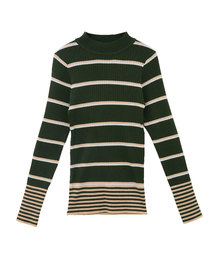 マルチボーダーニットトップス