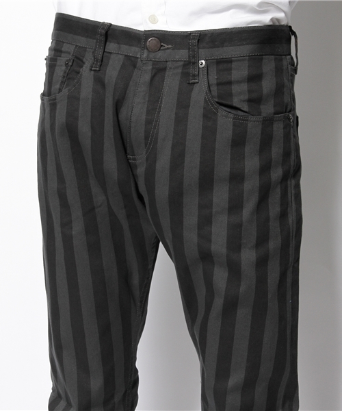 MONKEY TIME（モンキータイム）の「MT ストライププリント ストレッチツイルジェギンス (Jeggings)②◆§（その他パンツ・メンズ・ダークグレー/オフホワイト・LARGE/X-LARGE/SMALL/MEDIUM）」の6枚目の写真