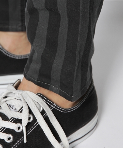 MONKEY TIME（モンキータイム）の「MT ストライププリント ストレッチツイルジェギンス (Jeggings)②◆§（その他パンツ・メンズ・ダークグレー/オフホワイト・LARGE/X-LARGE/SMALL/MEDIUM）」の9枚目の写真