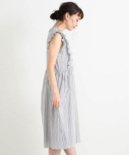 Glaser Carolina ストライプ Glaser カロリナ ワンピース Carolina グレイサー のファッション Carolina ワンピース セール フリルワンピース ワンピース