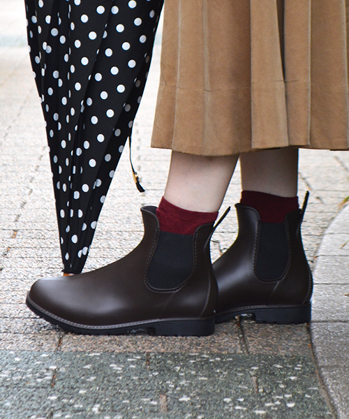 liflattie ships(リフラティ シップス)の「MEDUSE:サイドゴア ブーツ ③ ◇(レインシューズ・レディース・ブラック/ブラウン/オリーブ・36/37/38/39)」の1枚目の写真