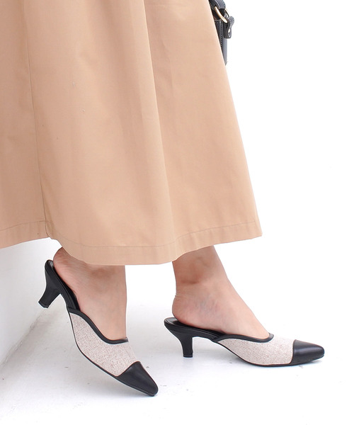 AmiAmi(アミアミ)の「スクエアカットミュールサンダル/6センチヒール/ポインテッドトゥ/キトゥンヒール(サンダル・レディース・ブラック/ブラウン/アイボリー/ブラック系その他/レオパード/グレイッシュベージュ/パイソン/オリーブ/ブラウン系その他/キャメル/アニマル/ワイン/ブラック系その他2/ブラウン系その他2/ベージュ/ホワイト系その他/ベージュ系その他/ブラック系その他3/モカ/ホワイト/ブラウン系その他3/チェック/ホワイト系その他2/ベージュ系その他2/ブラック系その他4/ナチュラル/その他・LL/S/M/L)」の9枚目の写真