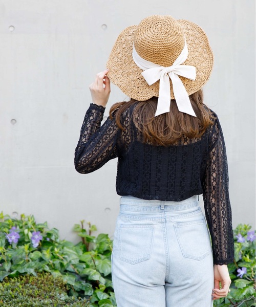 flower（フラワー）の「リボンハット（ハット・レディース・アイボリー/ブラウン/ホワイト/ベージュ/ブラック/チェック/マルチ・FREE）」の17枚目の写真