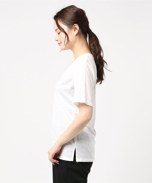 【as\"on】SEE-THROUGH T◆ Vネック Tシャツ as