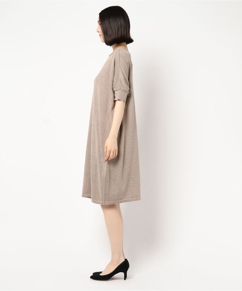AMERICAN HOLIC（アメリカンホリック）の「5分袖ドルマンニットワンピース　＊（ワンピース・レディース・ベージュ/ブラウン/ブルー/グレー系その他2・FREE）」の5枚目の写真