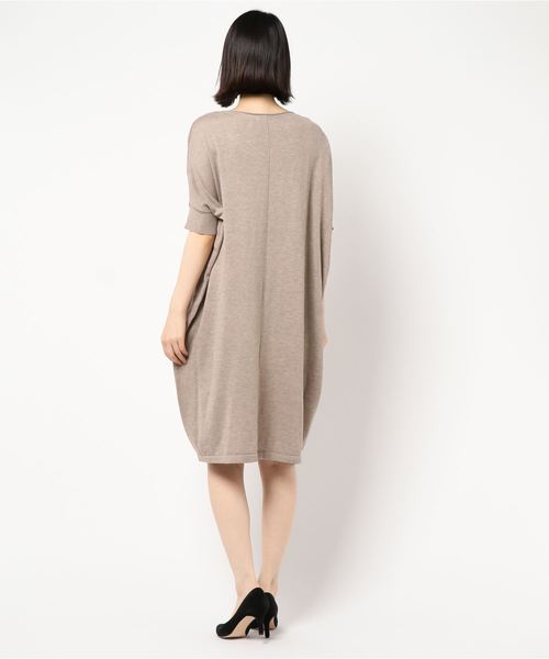 AMERICAN HOLIC（アメリカンホリック）の「5分袖ドルマンニットワンピース　＊（ワンピース・レディース・ベージュ/ブラウン/ブルー/グレー系その他2・FREE）」の6枚目の写真