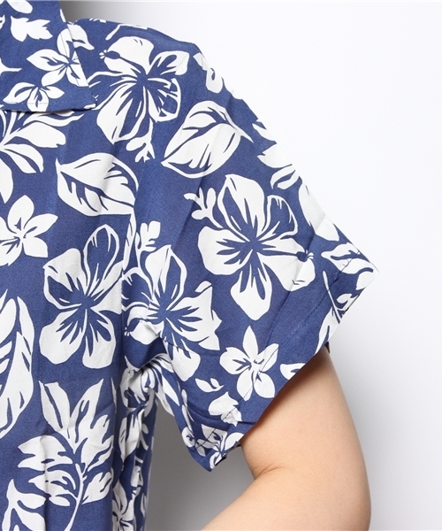 WEGO(ウィゴー)の「WEGO/トロピカル半袖シャツ(シャツ/ブラウス・レディース・ブラック/ネイビー・FREE)」の5枚目の写真