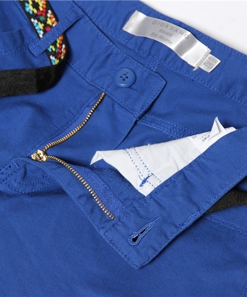 GIORDANO（ジョルダーノ）の「[GIORDANO]ベルト付コットンツイルショートパンツ（チノパンツ・レディース・ブラック/グリーン/ブルー/ピンク/ダークブルー/ホワイト・29inch/27inch/25inch）」の14枚目の写真