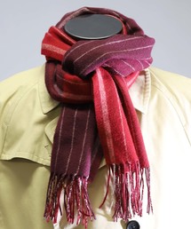 【カシミヤ100％】ストライプ柄 マフラー