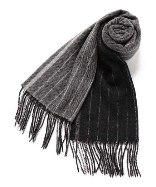 MEN'S BIGI(メンズビギ)の「【カシミヤ100%】ストライプ柄 マフラー(マフラー・メンズ・ブラック/ボルドー・FREE)」の8枚目の写真
