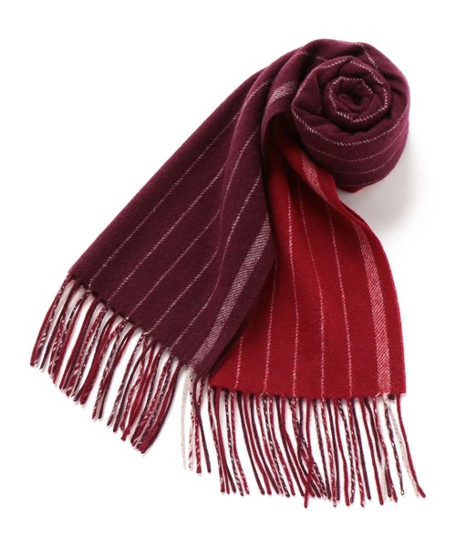 MEN'S BIGI(メンズビギ)の「【カシミヤ100%】ストライプ柄 マフラー(マフラー・メンズ・ブラック/ボルドー・FREE)」の7枚目の写真