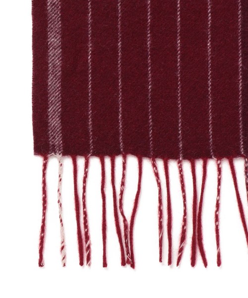 MEN'S BIGI(メンズビギ)の「【カシミヤ100%】ストライプ柄 マフラー(マフラー・メンズ・ブラック/ボルドー・FREE)」の3枚目の写真