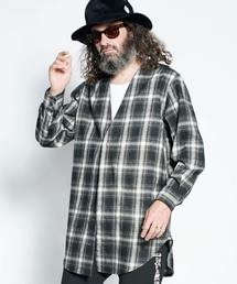 Collarless Nel Long Shirt / カラーレスネルロングシャツ