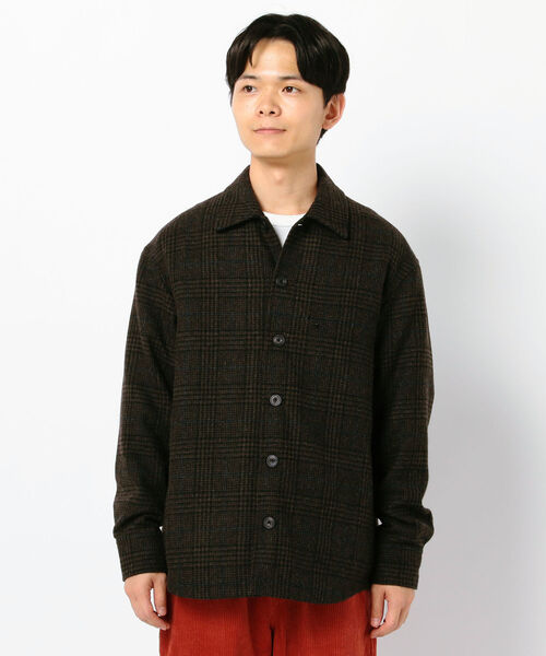 GLOSTER（グロスター）の「オーバーシャツブルゾン　裏地キルティング（ブルゾン・メンズ・ブラック系その他/ブラウン系その他・M/L/S/XL）」の3枚目の写真