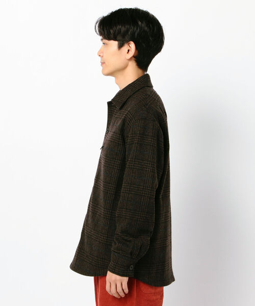 GLOSTER（グロスター）の「オーバーシャツブルゾン　裏地キルティング（ブルゾン・メンズ・ブラック系その他/ブラウン系その他・M/L/S/XL）」の4枚目の写真