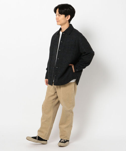 GLOSTER（グロスター）の「オーバーシャツブルゾン　裏地キルティング（ブルゾン・メンズ・ブラック系その他/ブラウン系その他・M/L/S/XL）」の6枚目の写真