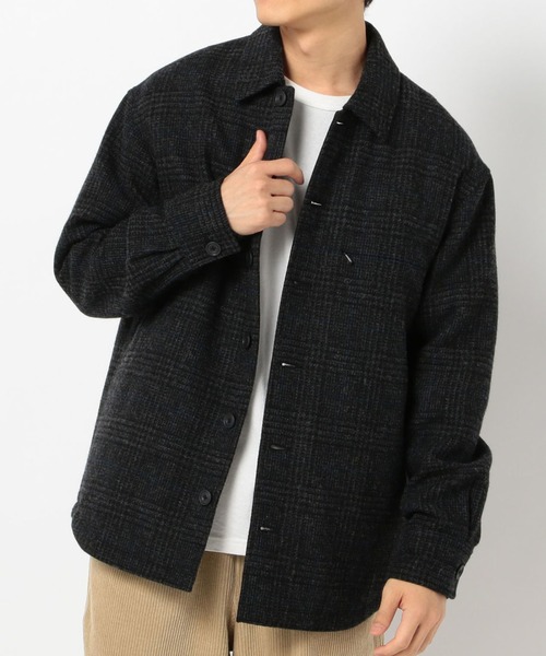 GLOSTER（グロスター）の「オーバーシャツブルゾン　裏地キルティング（ブルゾン・メンズ・ブラック系その他/ブラウン系その他・M/L/S/XL）」の2枚目の写真