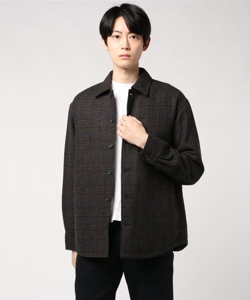 GLOSTER（グロスター）の「オーバーシャツブルゾン　裏地キルティング（ブルゾン・メンズ・ブラック系その他/ブラウン系その他・M/L/S/XL）」の21枚目の写真