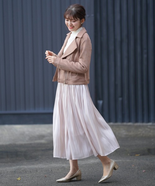 rps(アールピーエス)の「シャイニーサテンギャザースカート(スカート・レディース・アイボリー/ミント/ピンク/グレイッシュベージュ・M)」の13枚目の写真