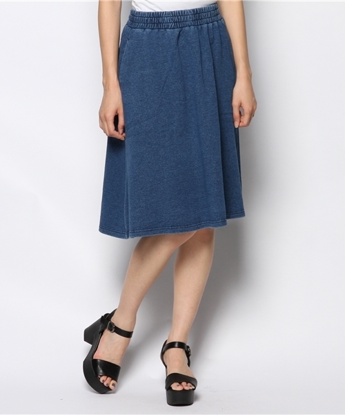 CIAOPANIC（チャオパニック）の「【Ciaopanic】INDIGO裏毛フレアSK（スカート・レディース・ブルー/インディゴブルー・FREE）」の2枚目の写真