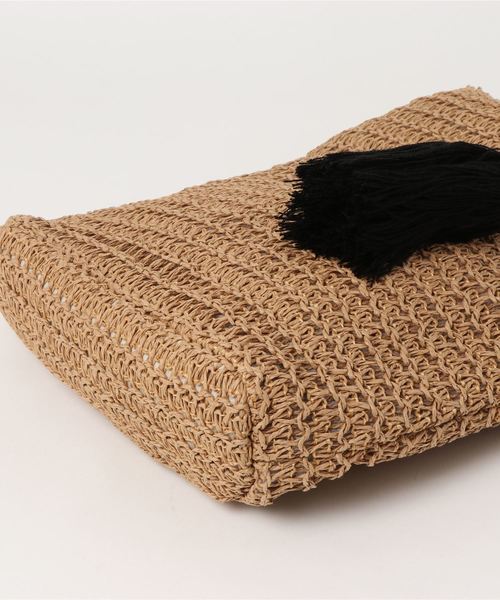 coca（coca）（コカ）の「タッセル付きペーパーバック（ハンドバッグ・レディース・ベージュ・ONE SIZE）」の4枚目の写真