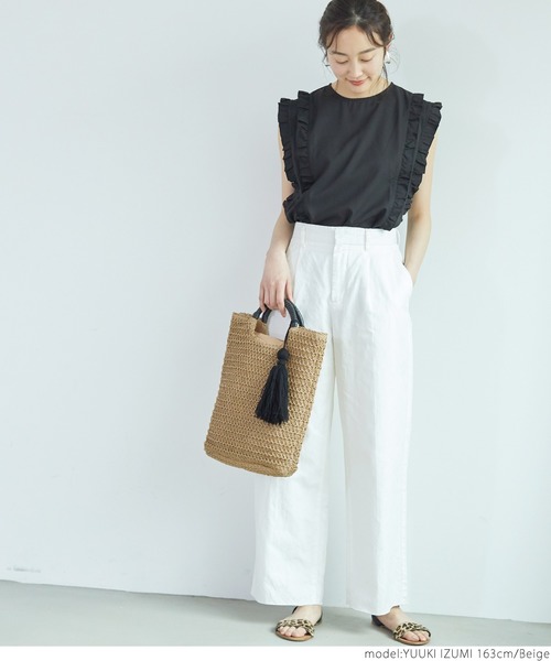 coca（coca）（コカ）の「タッセル付きペーパーバック（ハンドバッグ・レディース・ベージュ・ONE SIZE）」の11枚目の写真