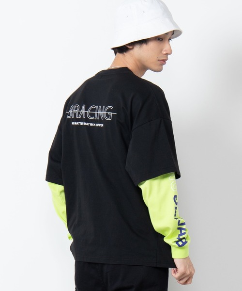 WEGO(ウィゴー)の「WEGO/ビッグシルエットレイヤードロゴロンT(Tシャツ/カットソー・メンズ・ホワイト/ブラック/グレー系その他・MEDIUM/LARGE)」の2枚目の写真