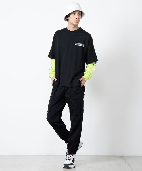 WEGO(ウィゴー)の「WEGO/ビッグシルエットレイヤードロゴロンT(Tシャツ/カットソー・メンズ・ホワイト/ブラック/グレー系その他・MEDIUM/LARGE)」の13枚目の写真